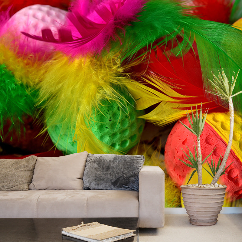 Mildew Resistant Wall Mural Wallpaper Modern Bird Feather Wall Decor