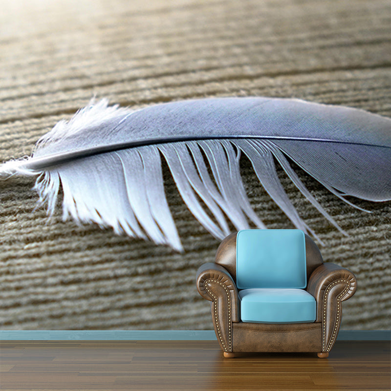 Modern Style Mural Wallpaper Bird Feather Mildew Resistant Wall Decor