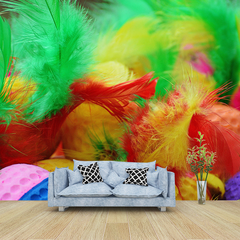Modern Style Mural Wallpaper Bird Feather Mildew Resistant Wall Decor