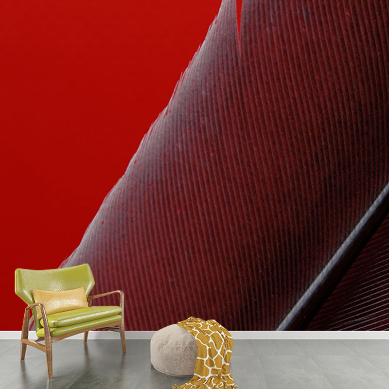 Bedroom Feather Wall Mural Wallpaper Modern Mildew Resistant Wall Decor