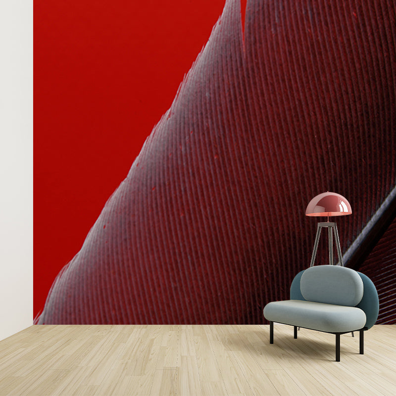 Bedroom Feather Wall Mural Wallpaper Modern Mildew Resistant Wall Decor