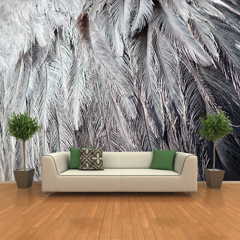 Beautiful Bird Feather Wall Mural Modern Mildew Resistant Wall Decor