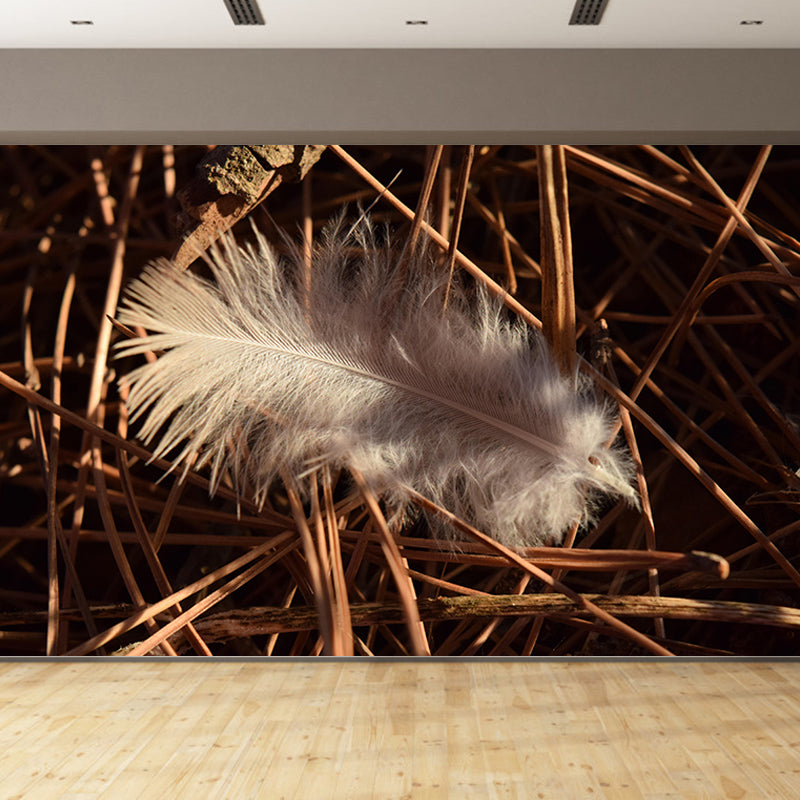 Room Wall Mural Wallpaper Modern Bird Feather Mildew Resistant Wall Decor