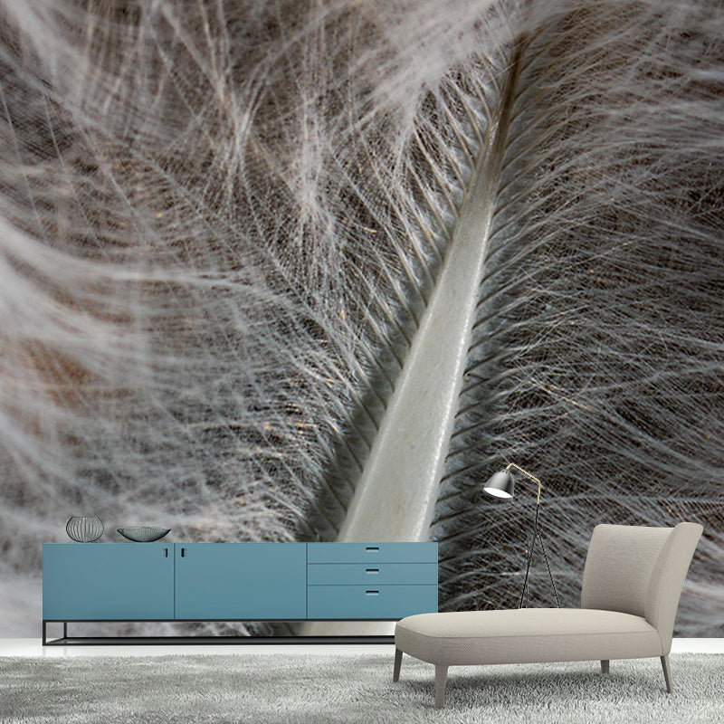 Bird Feather Mural Wallpaper Modern Mildew Resistant Wall Decor