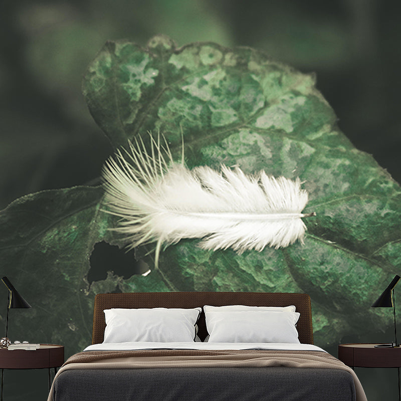 Living Room Wall Mural Wallpaper Modern Bird Feather Mildew Resistant Wall Decor