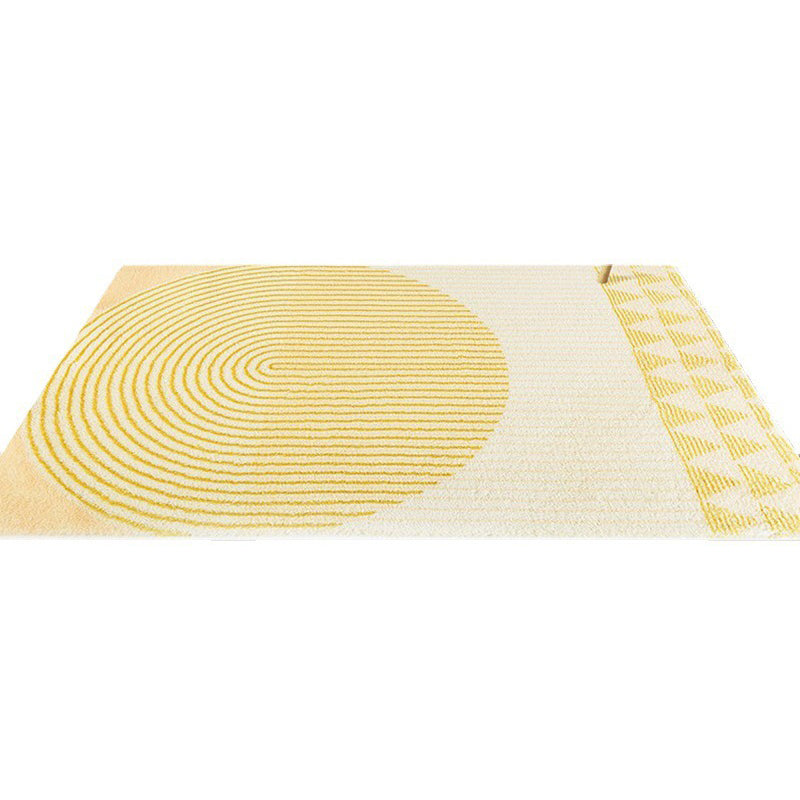Yellow Casual Carpet Polyester Line Carpet Stain Resistant Carpet for Home Decor