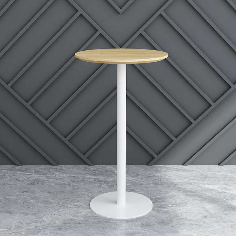 Contemporary Round Bar Dining Table Indoor Wood Bar Table with Iron Base