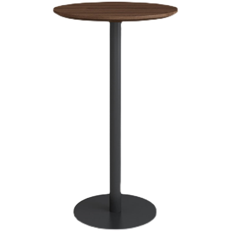 Contemporary Round Bar Dining Table Indoor Wood Bar Table with Iron Base