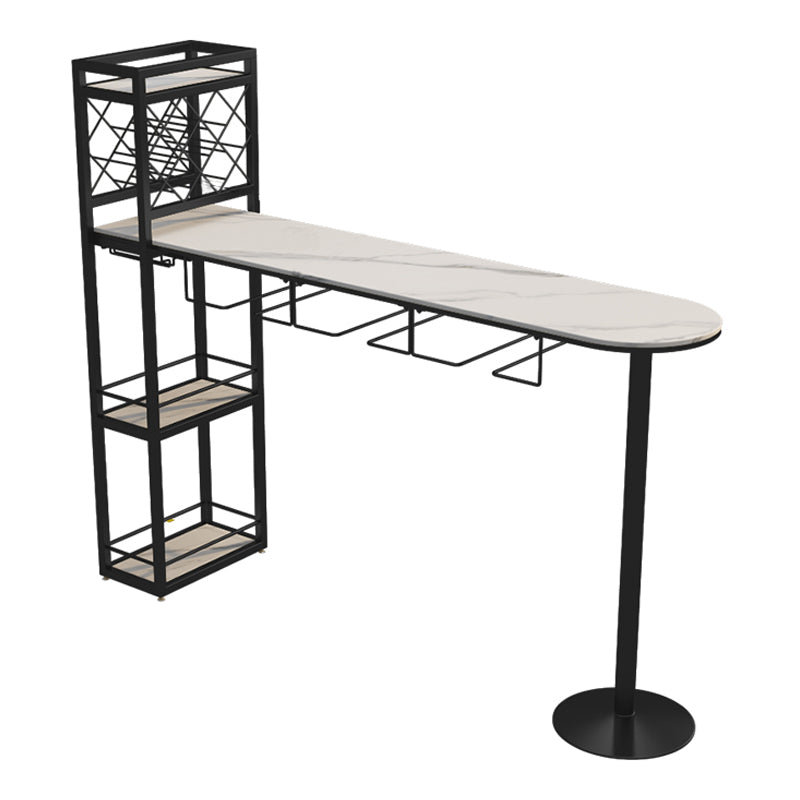 Modern Stone Storage Dining Table Double Pedestal Indoor Patio Bar Table