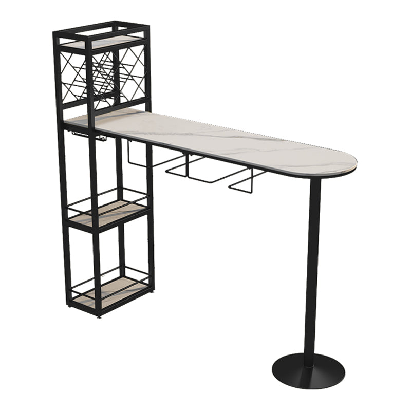 Modern Stone Storage Dining Table Double Pedestal Indoor Patio Bar Table