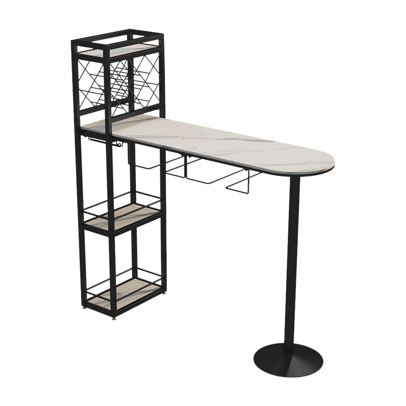 Modern Stone Storage Dining Table Double Pedestal Indoor Patio Bar Table