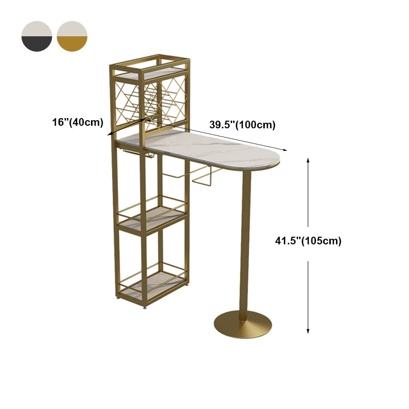Modern Stone Storage Dining Table Double Pedestal Indoor Patio Bar Table