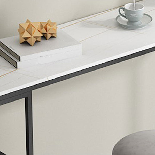 Table à manger à barres de bar à barre moderne avec étagères en noir