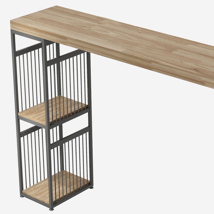 Salon Countre de bois en bois Rectangle stockage table de pub de hauteur de bar naturel du bar naturel