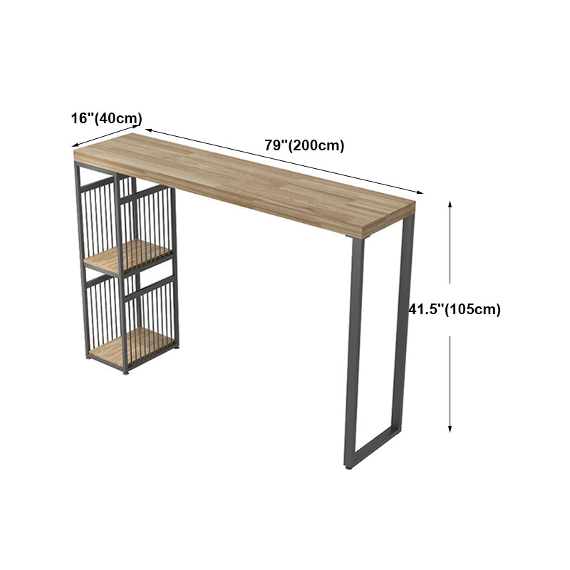 Salon Countre de bois en bois Rectangle stockage table de pub de hauteur de bar naturel du bar naturel