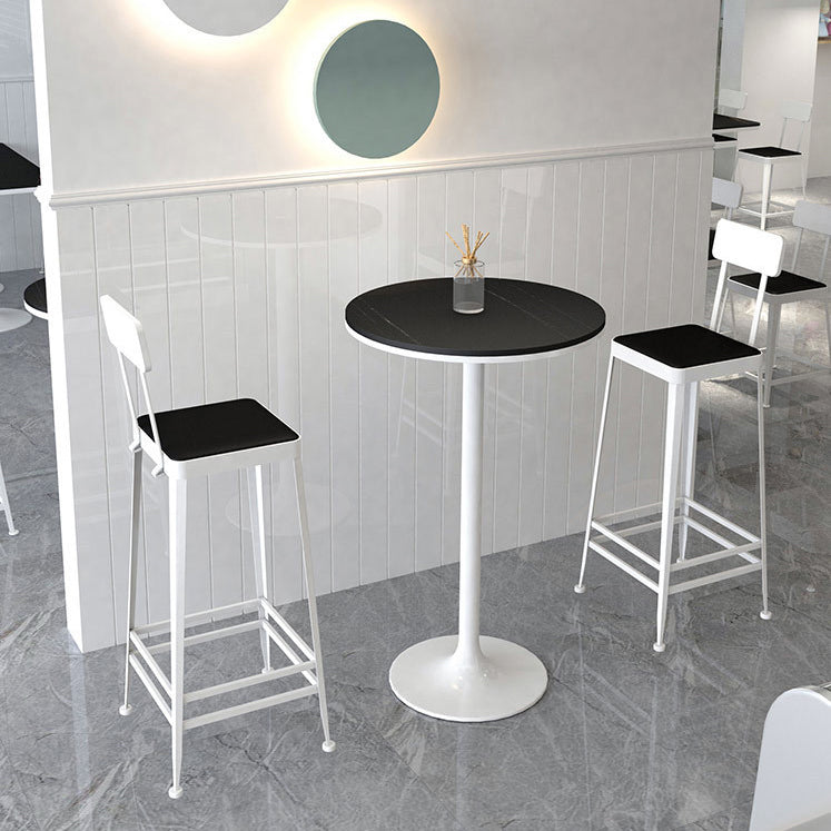 Table à manger à manger rond contemporaine Hauteur du bar de piédestal intérieur Tableau de 42 pouces