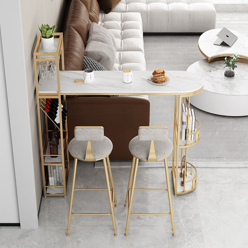 Table à manger au bar moderne table de hauteur du bar intérieur avec étagères haut de 42 pouces