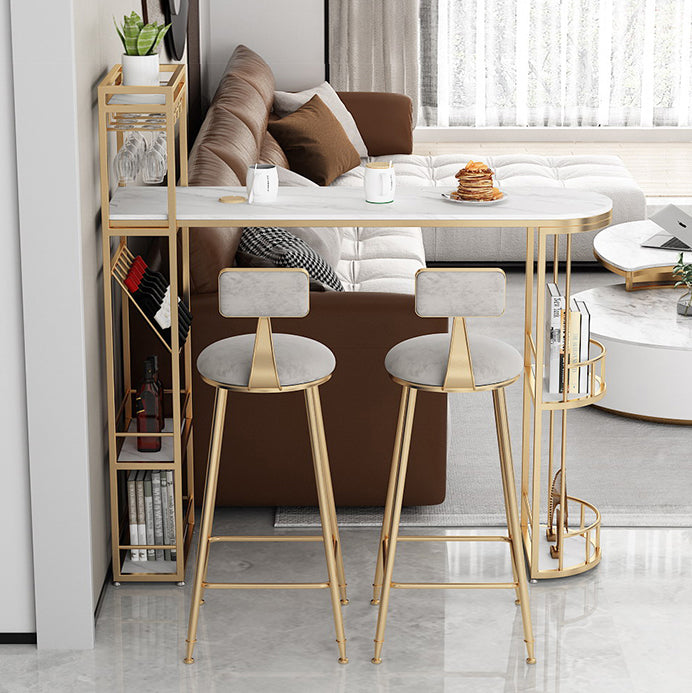 Table à manger au bar moderne table de hauteur du bar intérieur avec étagères haut de 42 pouces