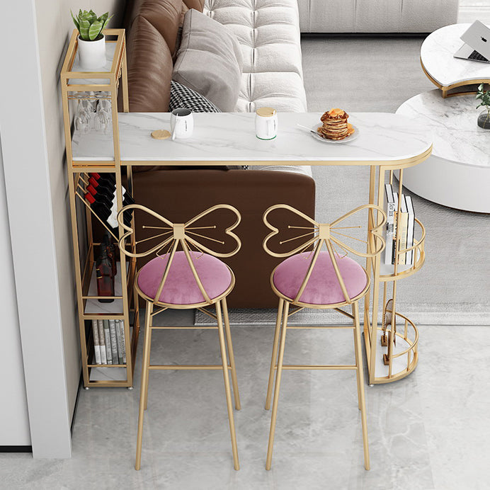 Table à manger au bar moderne table de hauteur du bar intérieur avec étagères haut de 42 pouces