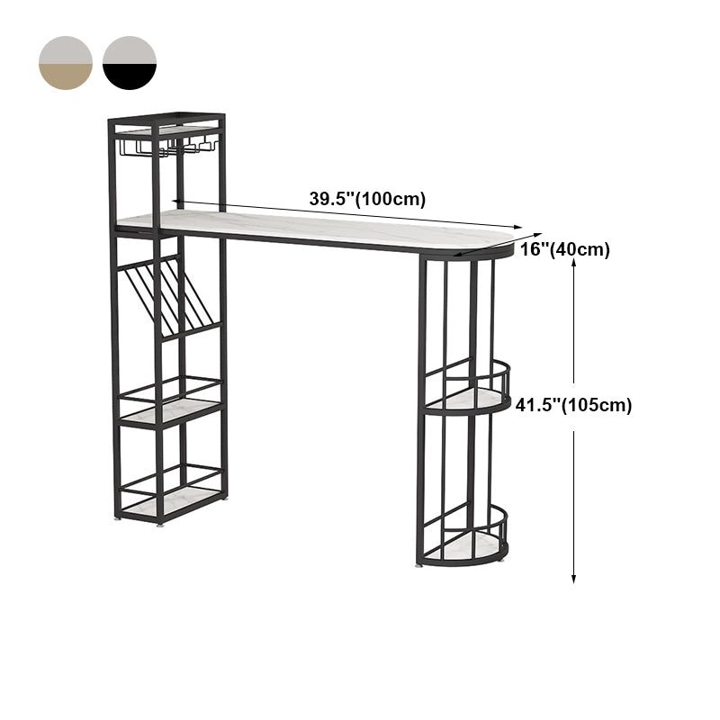 Table à manger au bar moderne table de hauteur du bar intérieur avec étagères haut de 42 pouces