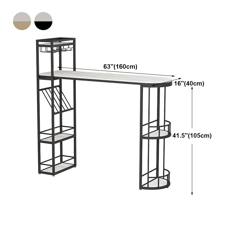 Table à manger au bar moderne table de hauteur du bar intérieur avec étagères haut de 42 pouces