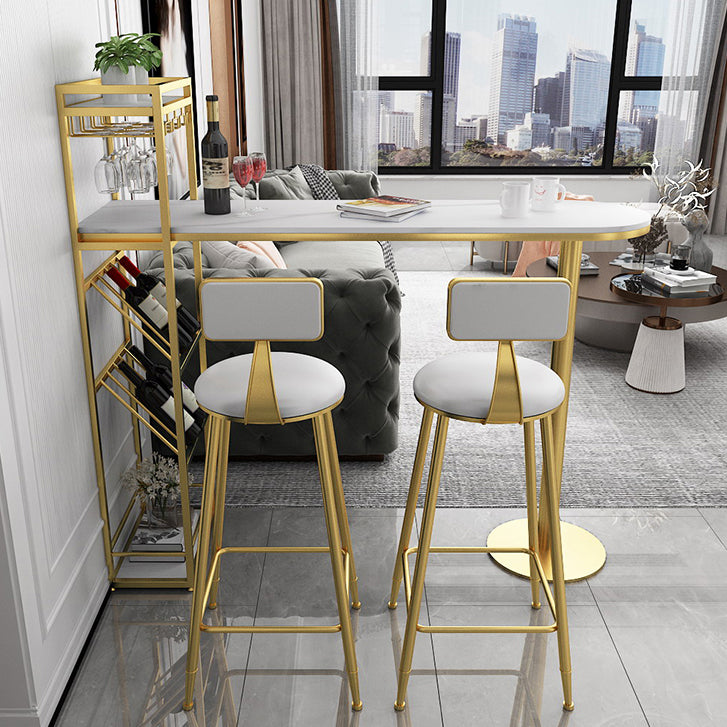 Table à manger à barres moderne Table de pub à hauteur de barre intérieure avec étagères de 42 pouces