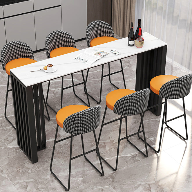 Tavolo da bar del patio del soggiorno rettangolare doppio tavolino in marmo bianco