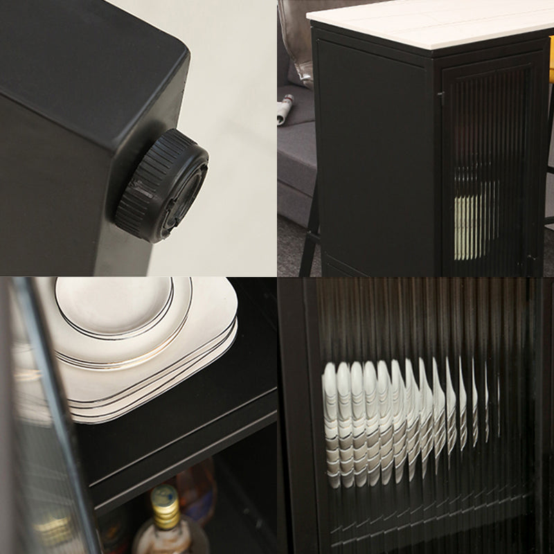 Bar Height Pub Table Modern Marble Rectangle Storage Indoor Counter Wine Table