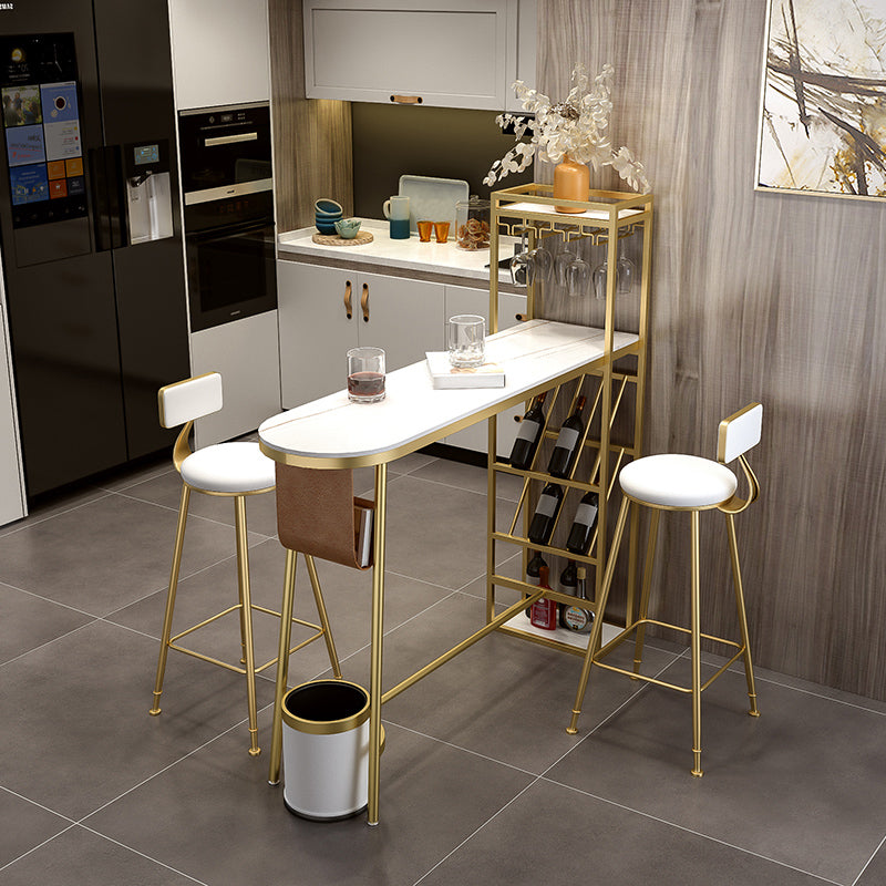 Indoor Wine Back Event and Cocktail Table Modern Marble Legs Bar Height Table