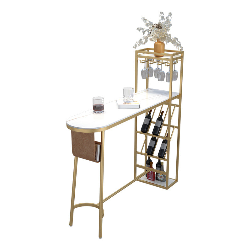 Indoor Wine Back Event and Cocktail Table Modern Marble Legs Bar Height Table