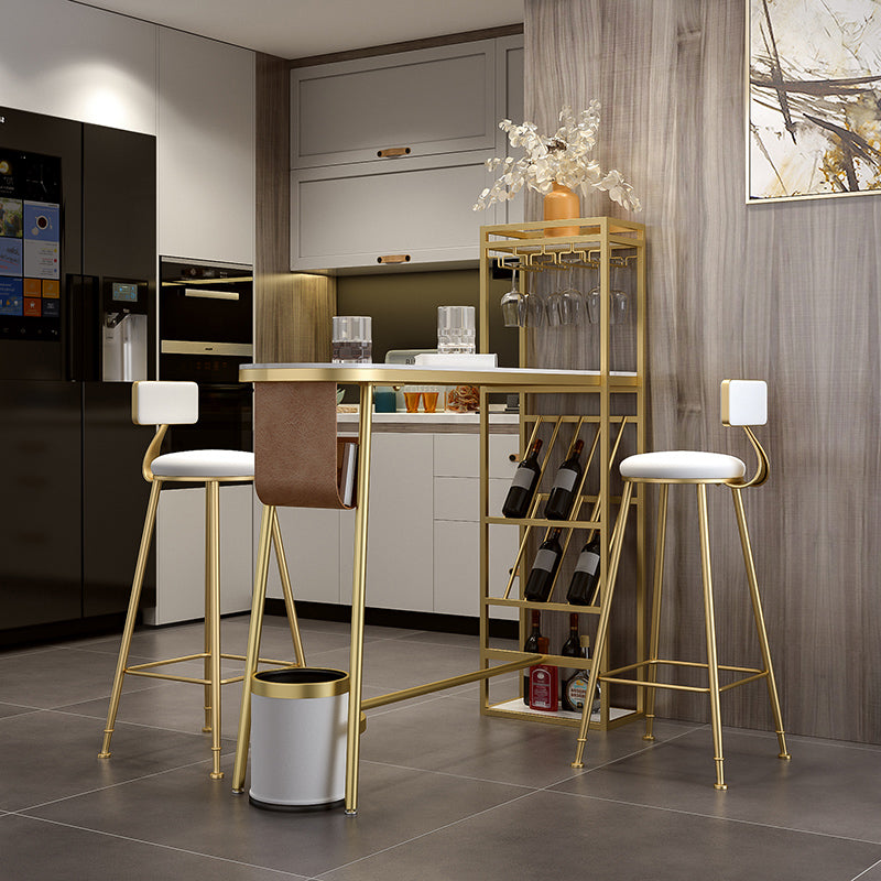 Indoor Wine Back Event and Cocktail Table Modern Marble Legs Bar Height Table