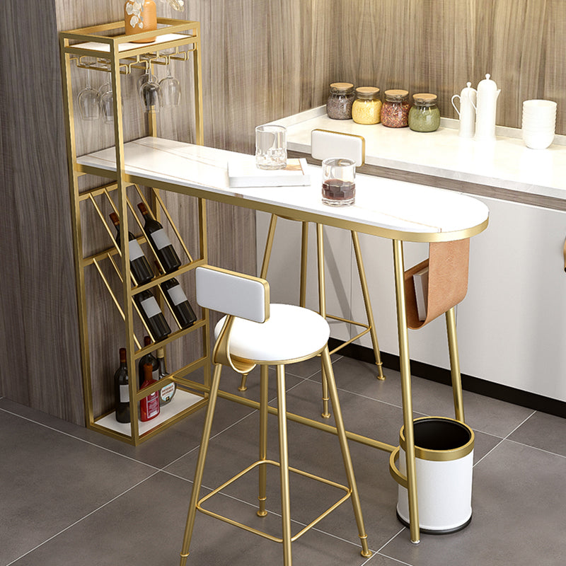 Indoor Wine Back Event and Cocktail Table Modern Marble Legs Bar Height Table