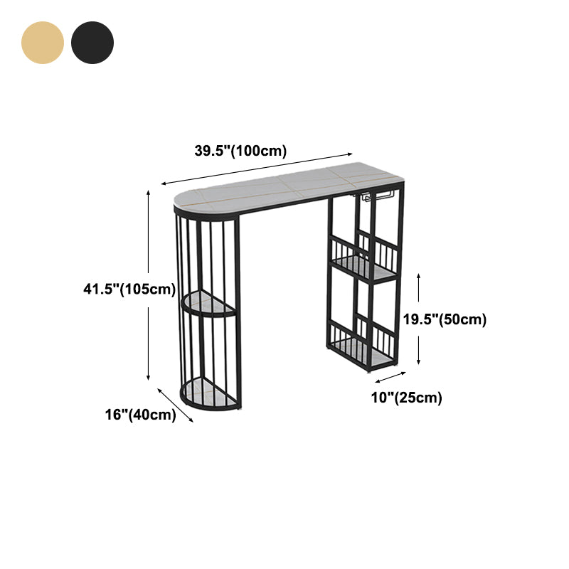 Modern Living Room Counter Height Table Storage Sled Bar Height Cocktail Table