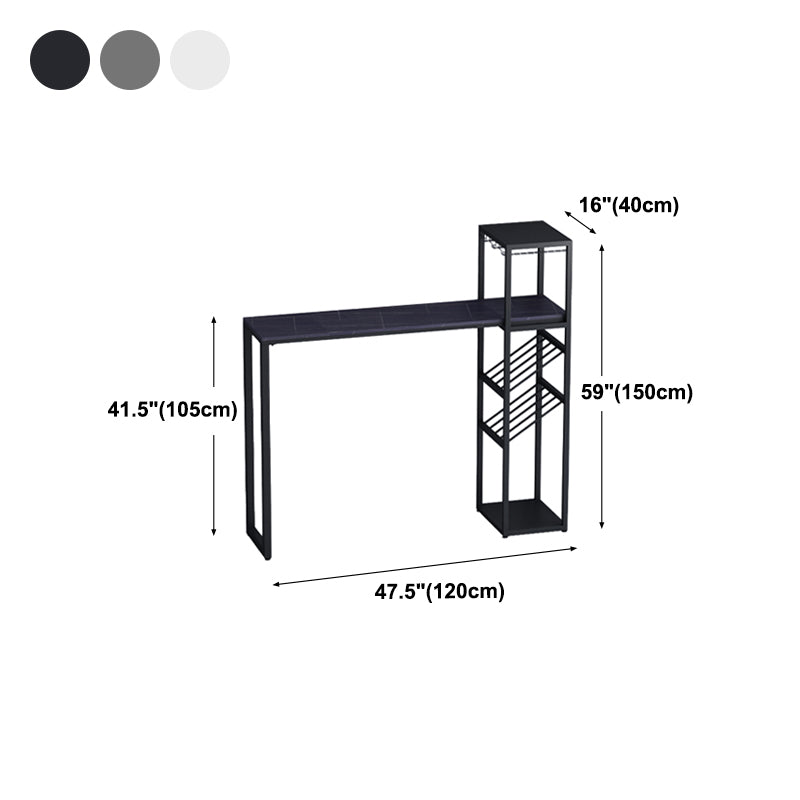 Modern Rectangle Bistro Bar Height Cocktail Table Marble Sled Indoor Bar Table