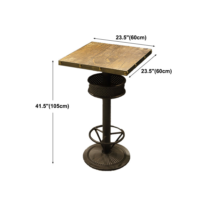 Modern Wood Storage Counter Height Table Brown Bistro Accent Dining Table