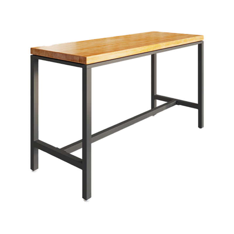 Wood Trestle Modern Bar Stool Table Natural Bistro Bar Height Cocktail Table