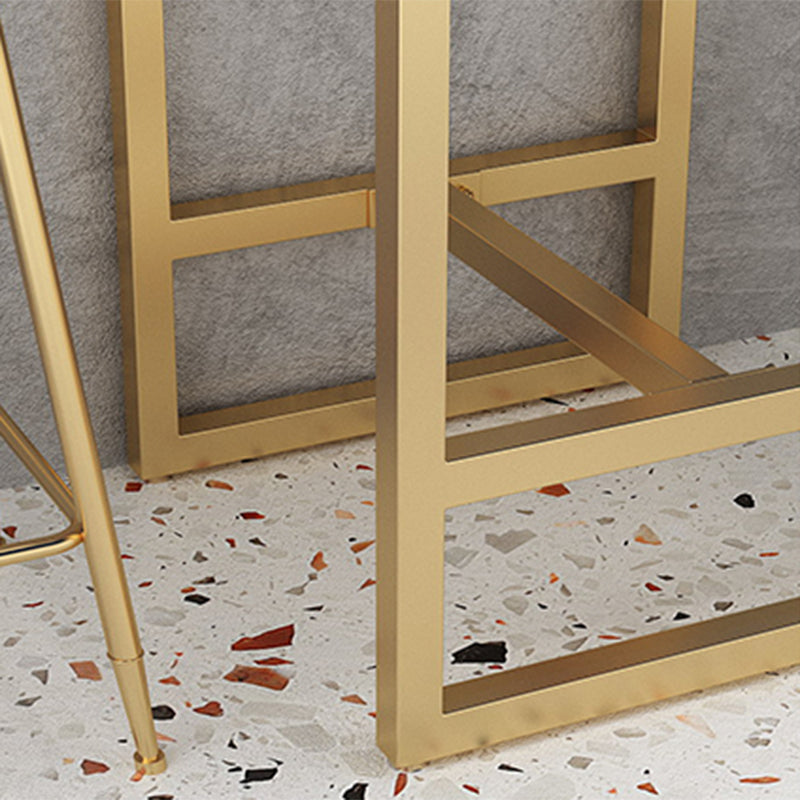 Contemporary Marble Pub Height Dining Table Trestle Indoor Counter Height Dining Table