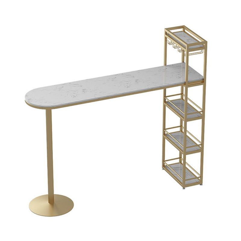 Living Room Double Pedestal Bar Wine Table Modern White Pub Height Dining Table