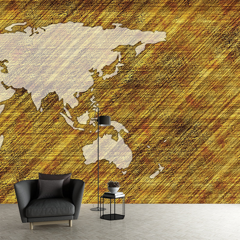 Eco-friendly Wall Mural Horizontal Illustration Map Decorative for Room