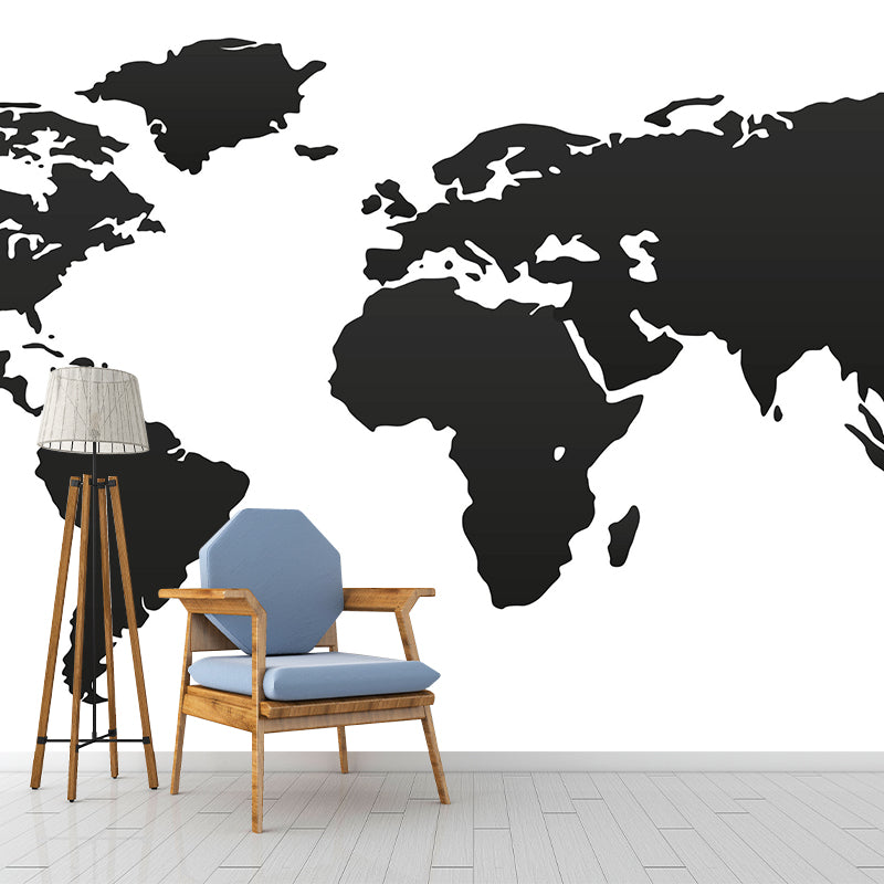 Map Illustration Mural Decorative Eco-friendly for Home Decor