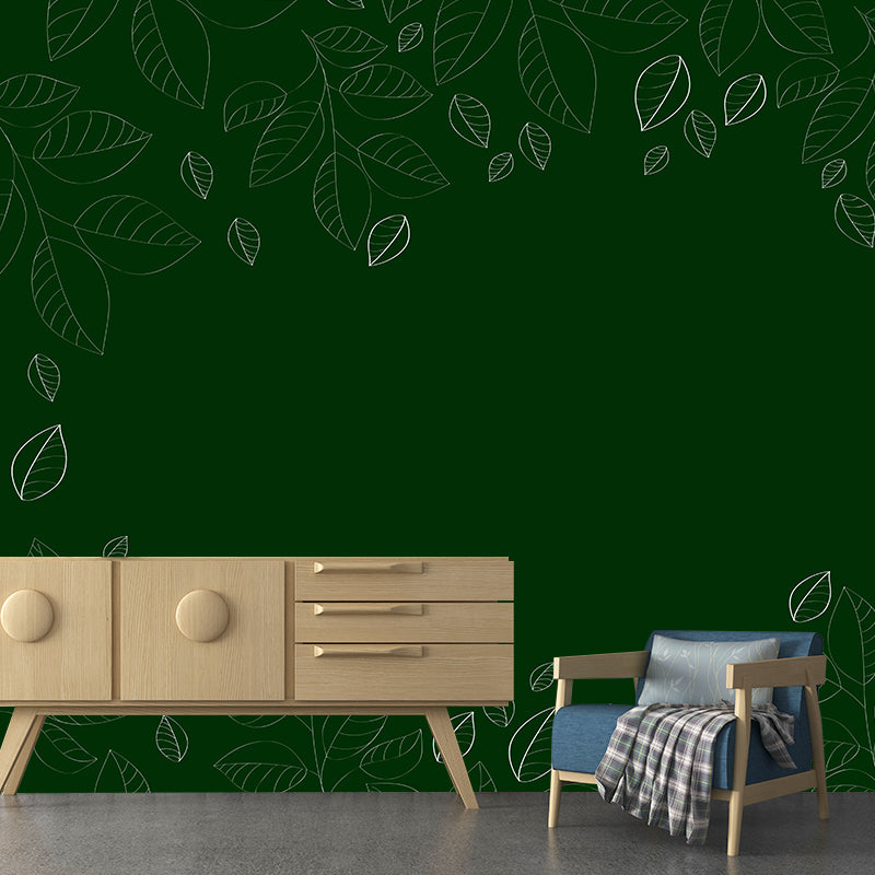 Customized Illustration Wall Mural Tropical Plant Eco-friendly for Bedroom