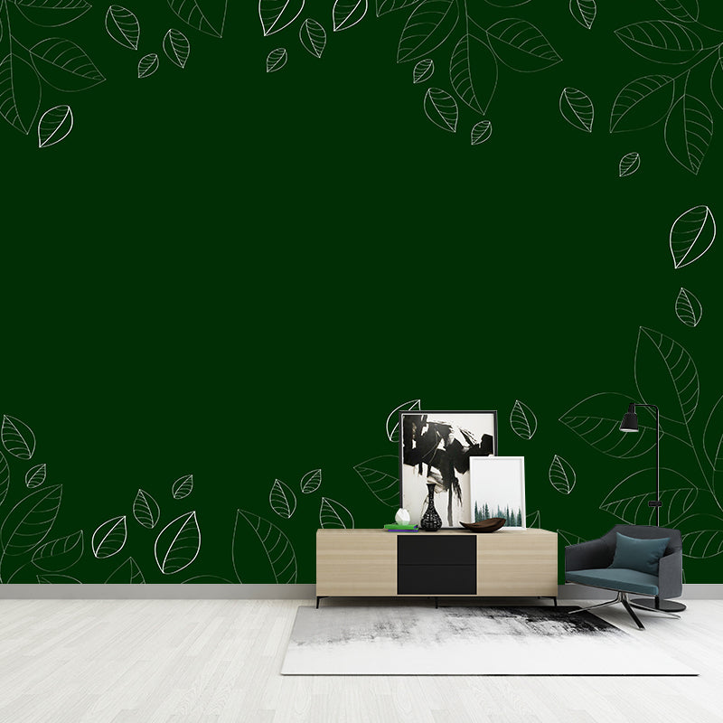 Customized Illustration Wall Mural Tropical Plant Eco-friendly for Bedroom