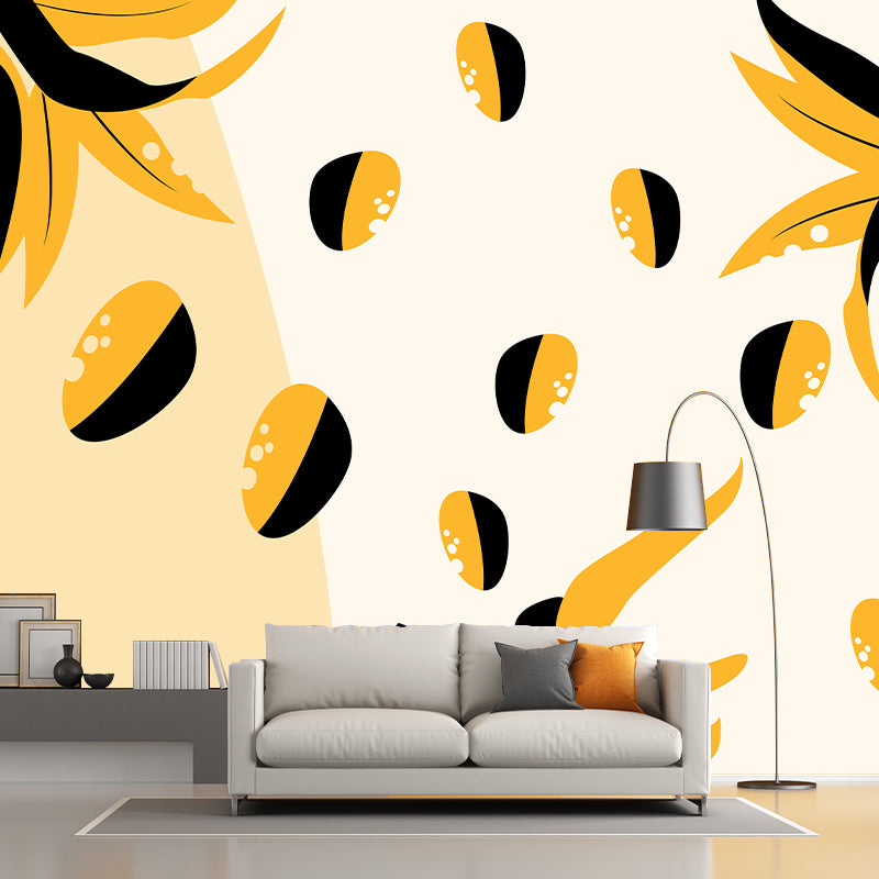 Illustration murale de plantes tropicales en couleur claire, décoration écologique pour la maison