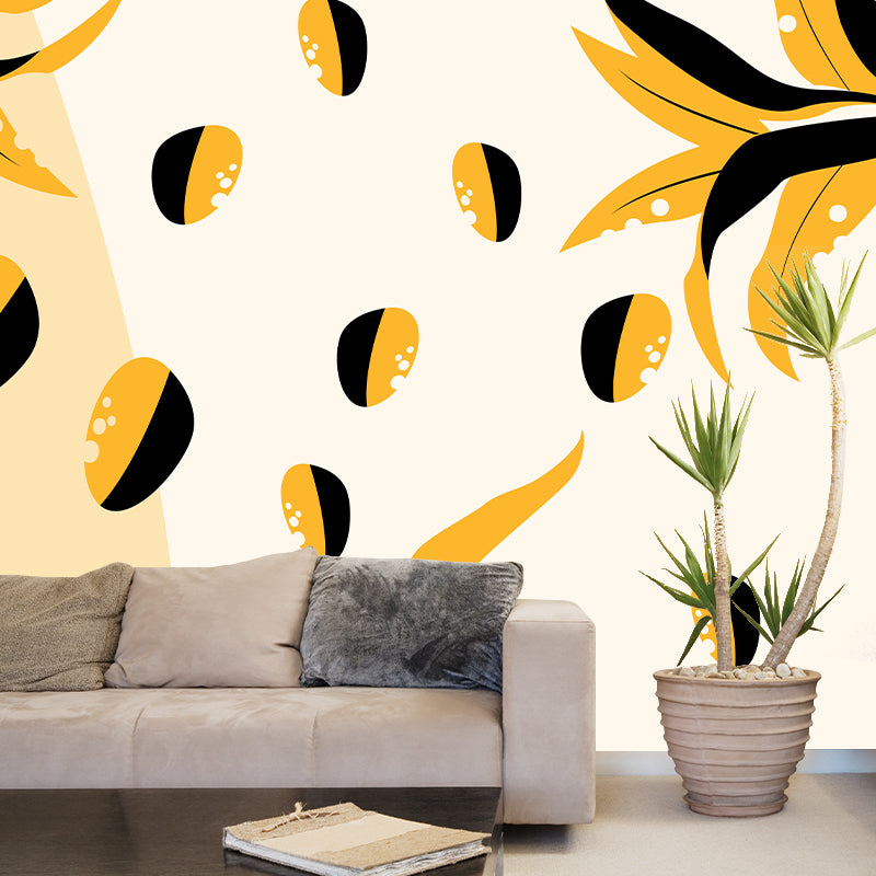 Illustration murale de plantes tropicales en couleur claire, décoration écologique pour la maison