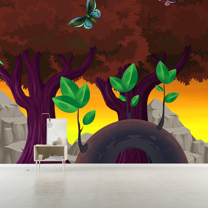 Eco-friendly Illustration Wall Mural Tropical plants Decorative for Wall Decor