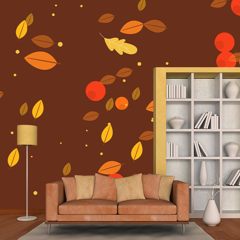 Customized Illustration Mural Tropical Plants Decorative Eco-friendly for Room