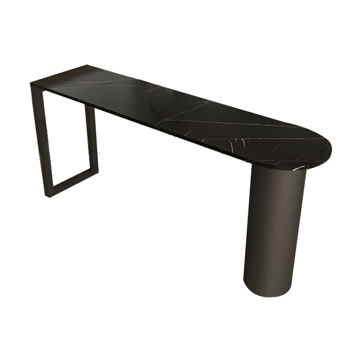 Marble Modern Double pedestal Patio Bar Table Indoor Bistro Bar Height Cocktail Table