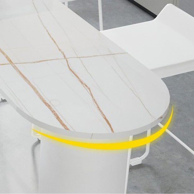 Marble Modern Double pedestal Patio Bar Table Indoor Bistro Bar Height Cocktail Table