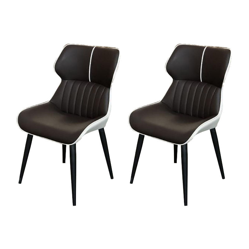 Sillones Parsons contemporáneos Sillas decorativas y de comedor curvas de cuero