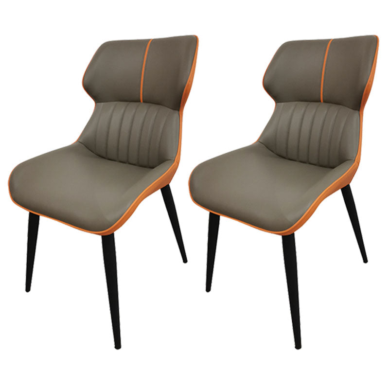 Sillones Parsons contemporáneos Sillas decorativas y de comedor curvas de cuero